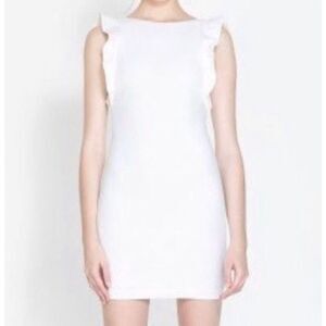 Zara Trafaluc Ruffle White Dress